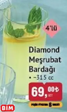 PAŞABAHÇE DİAMOND  MEŞRUBAT BARDAĞI